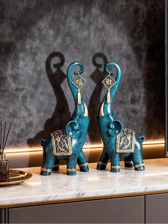 Hand Crafted Other - 🆕New Two Piece Feng Shui Lucky Elephant Figurines
